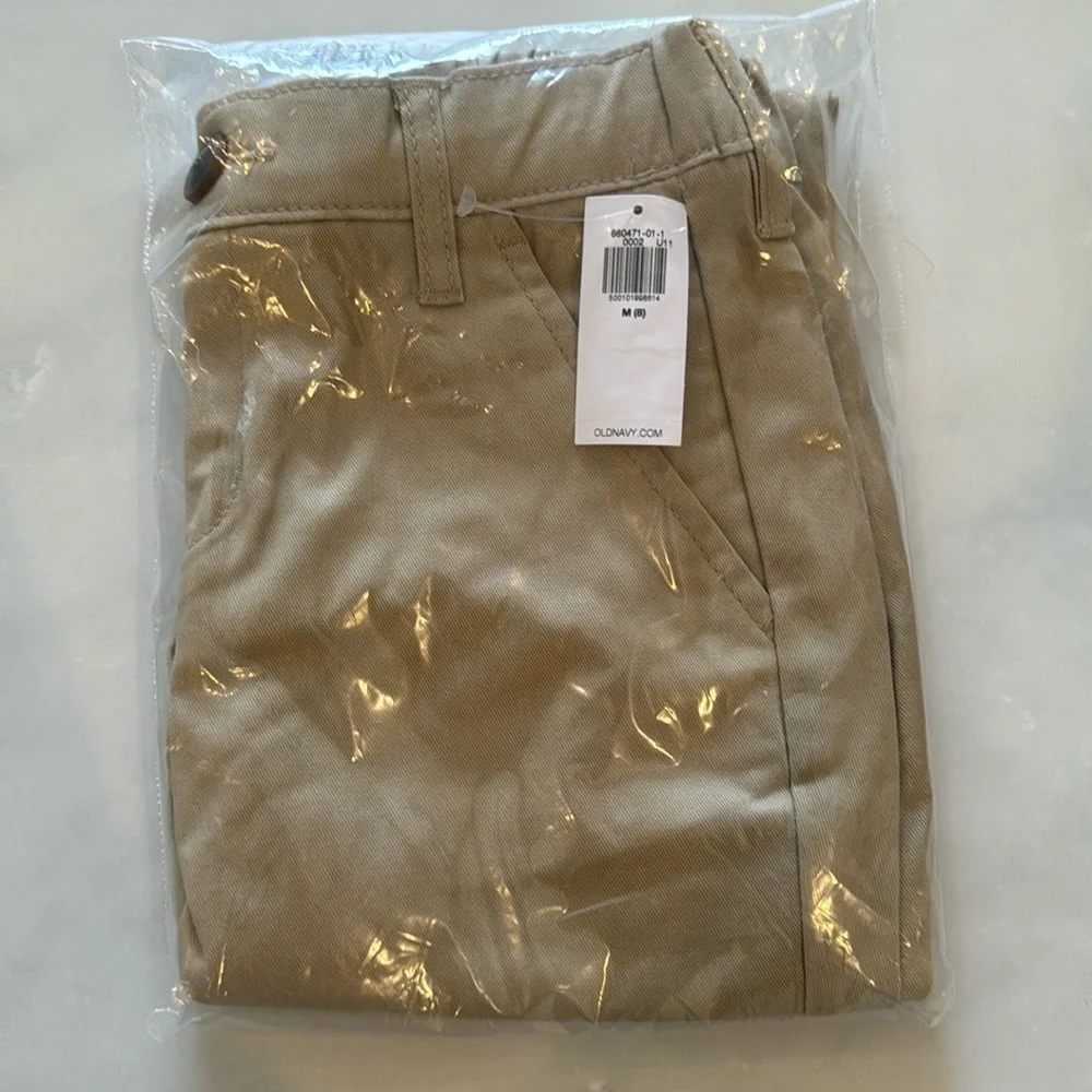 Old Navy School Uniform Skinny Pull-on Tech Pants for Girls Tan M(8) NWT